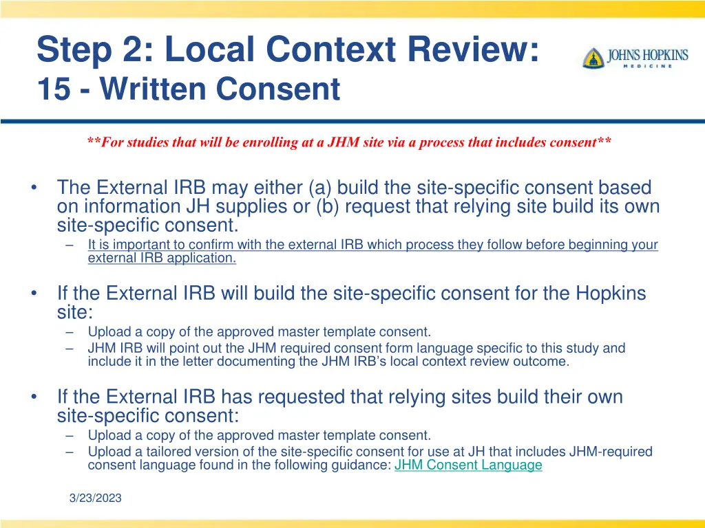 step 2 local context review 15 written consent