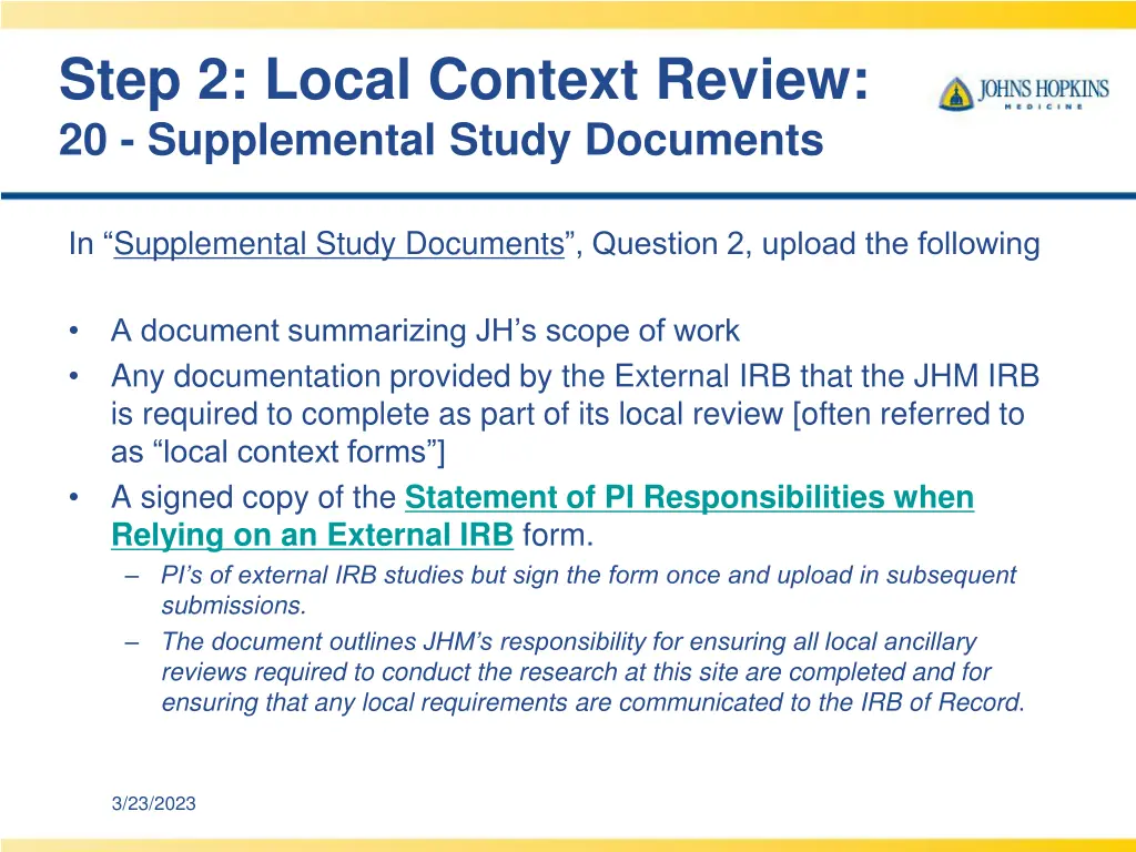 step 2 local context review 20 supplemental study