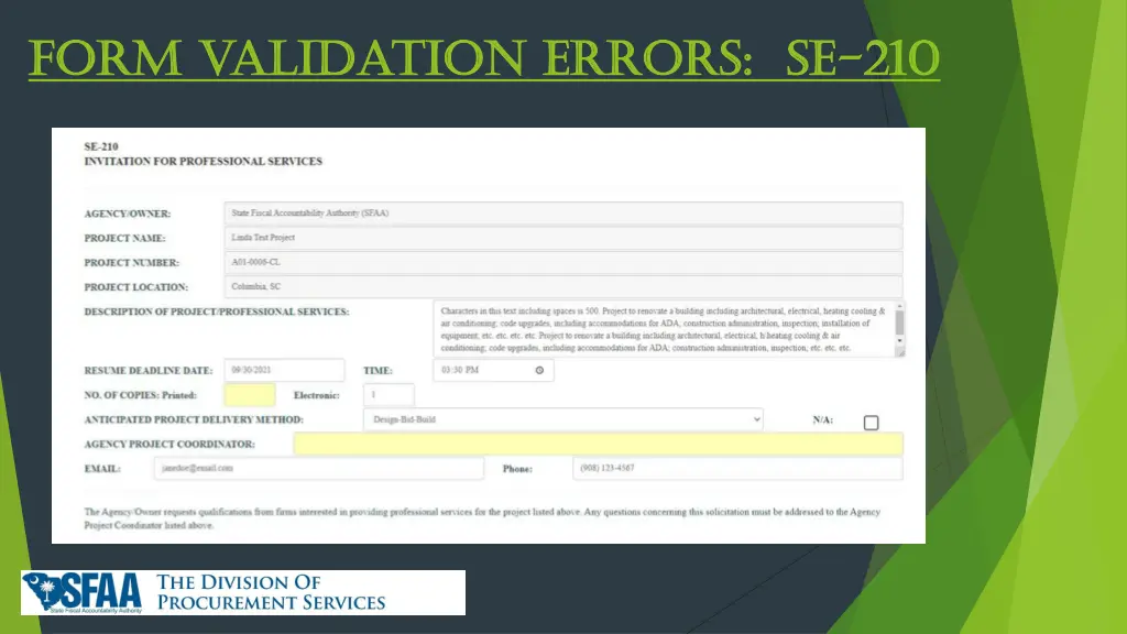 form validation errors se form validation errors 1