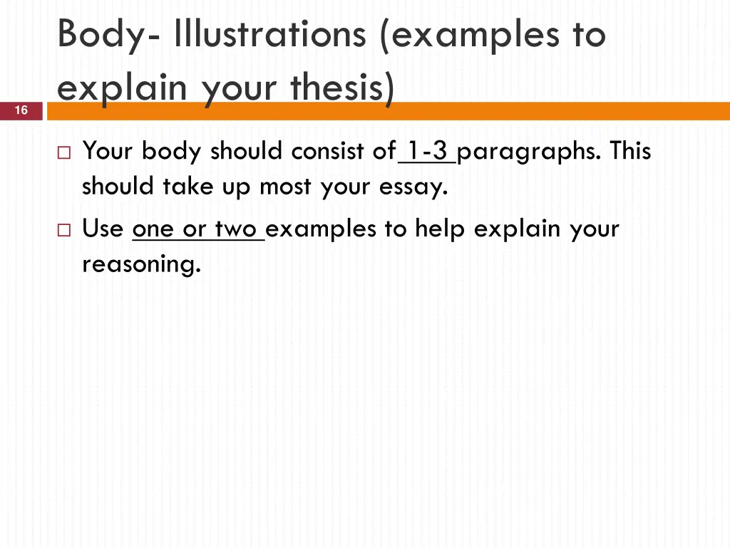 body illustrations examples to explain your thesis