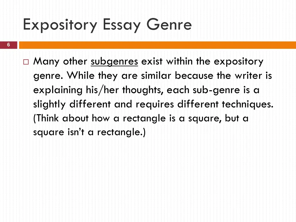 expository essay genre