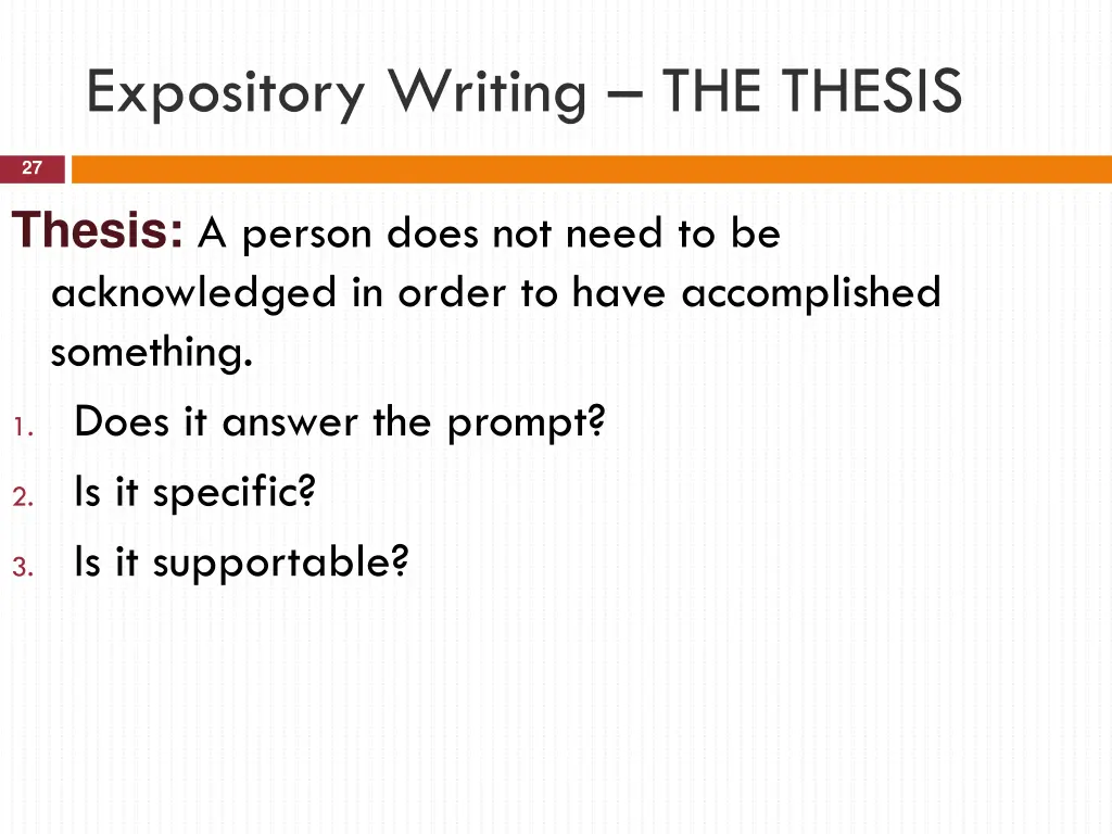 expository writing the thesis 2