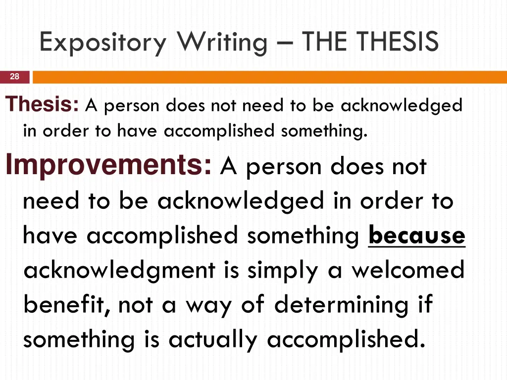 expository writing the thesis 3