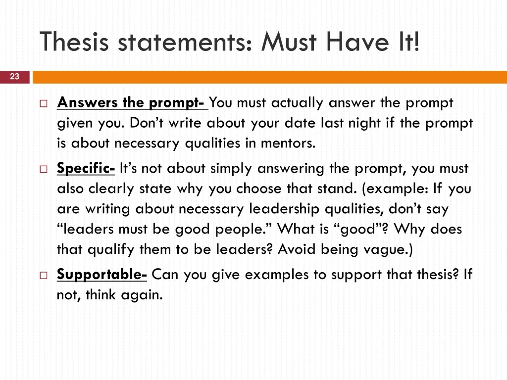 thesis statements must have it