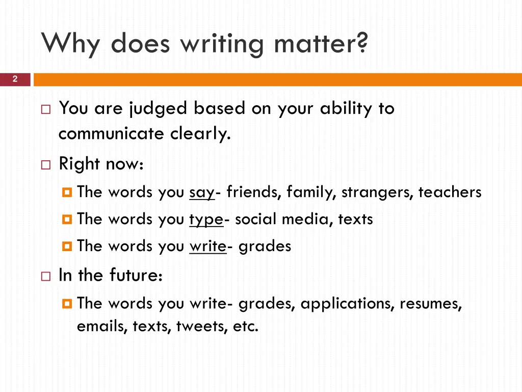 why does writing matter