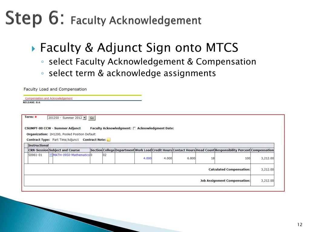 faculty adjunct sign onto mtcs select faculty