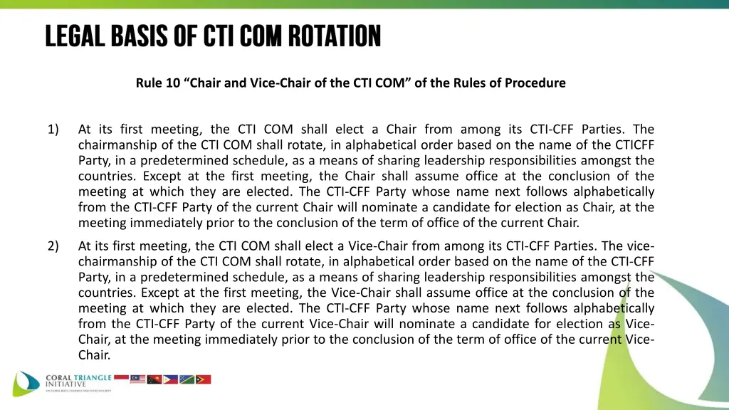 rule 10 chair and vice chair