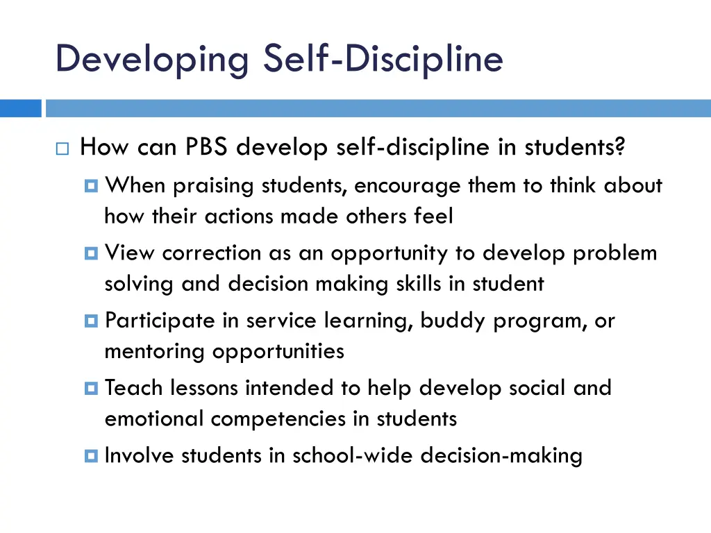 developing self discipline 1