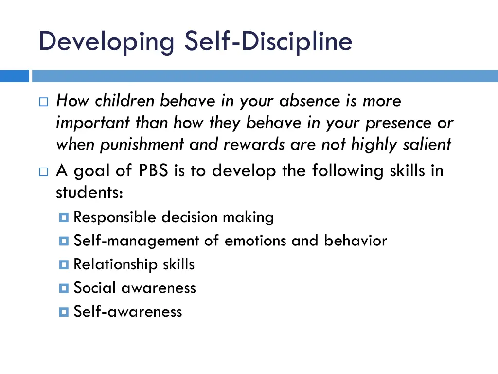 developing self discipline