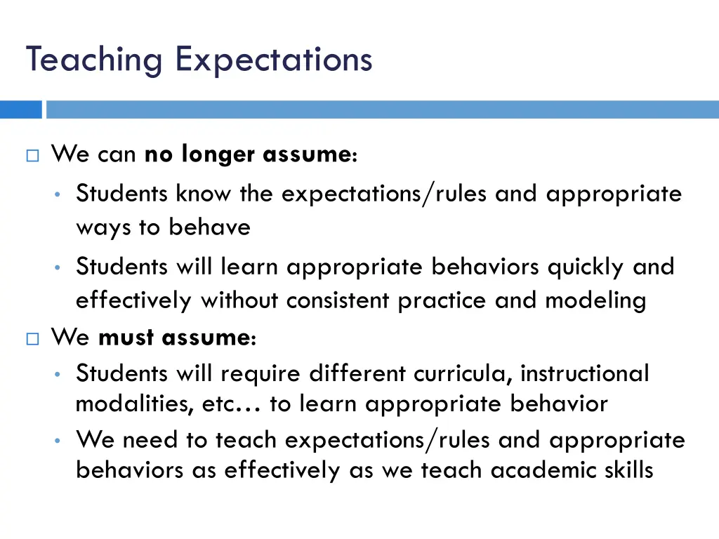 teaching expectations