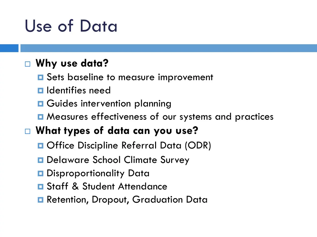 use of data