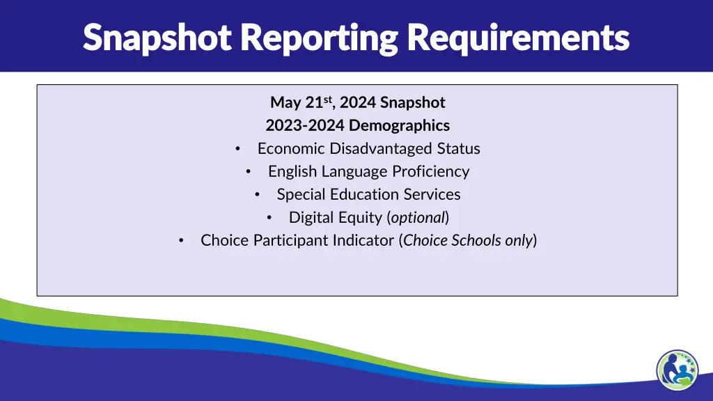 snapshot reporting requirements snapshot