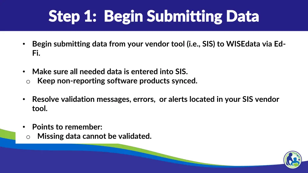 step 1 begin submitting data step 1 begin