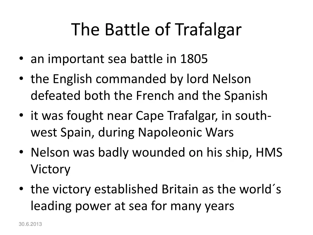 the battle of trafalgar