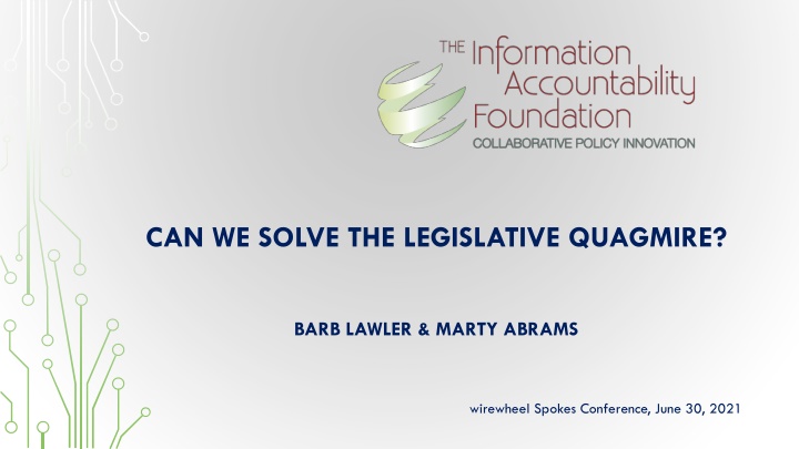 can we solve the legislative quagmire