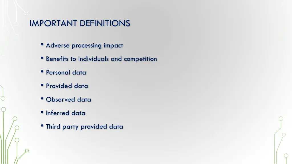 important definitions