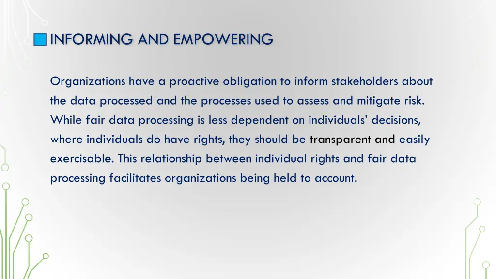 informing and empowering