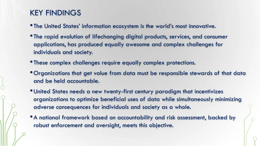 key findings the united states information