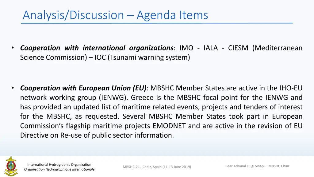 analysis discussion agenda items