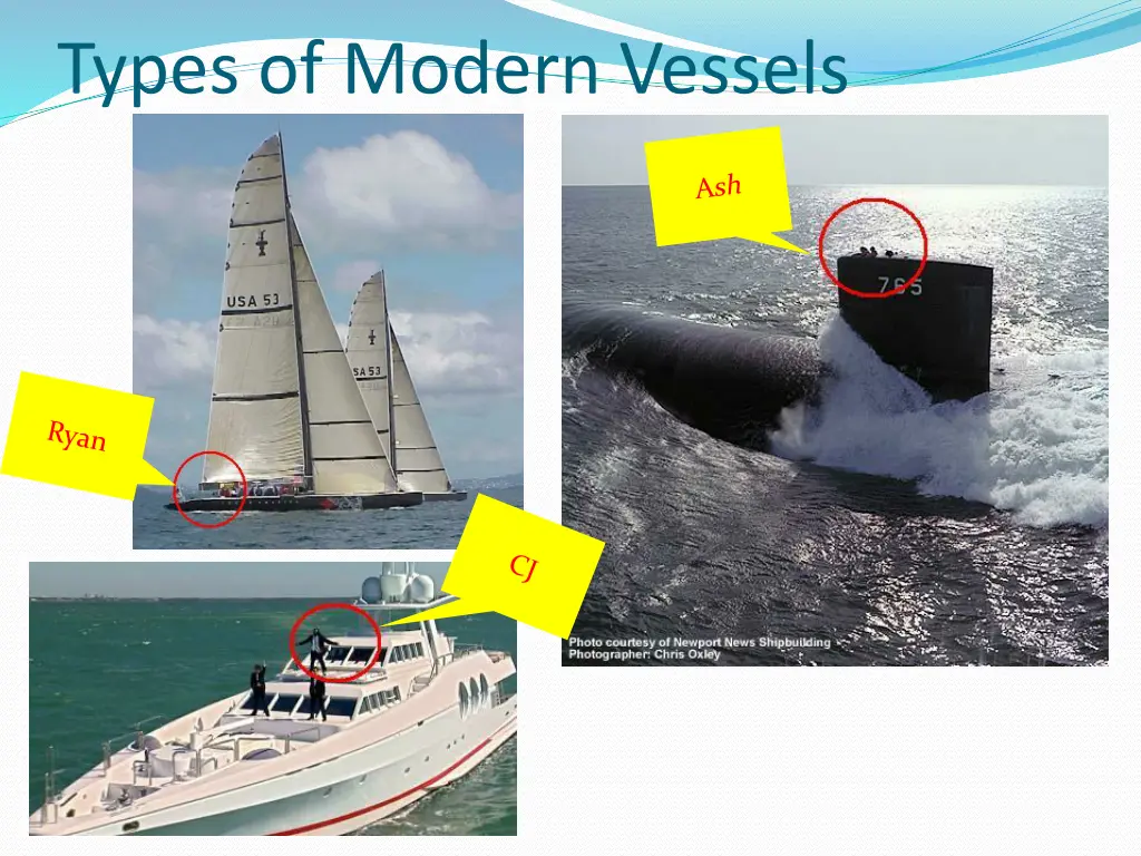 types of modern vessels