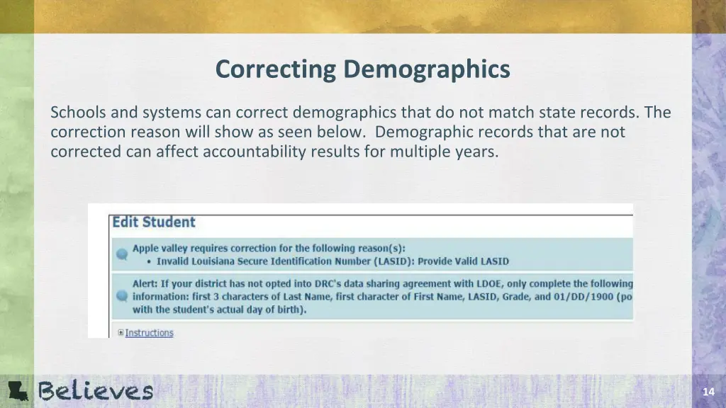 correcting demographics