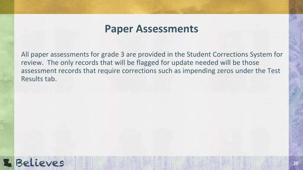 paper assessments