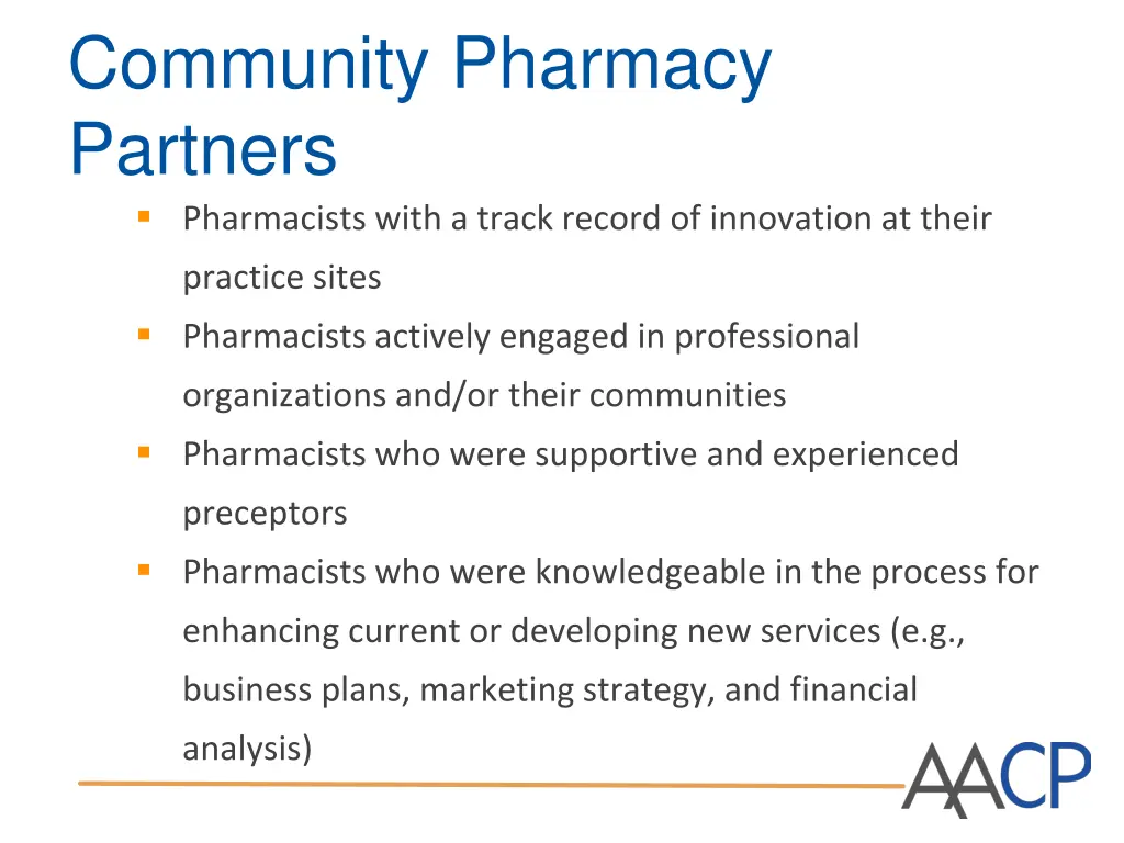 community pharmacy partners pharmacists with