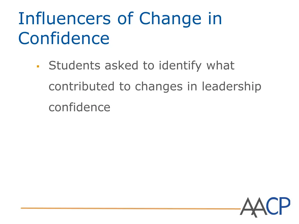 influencers of change in confidence