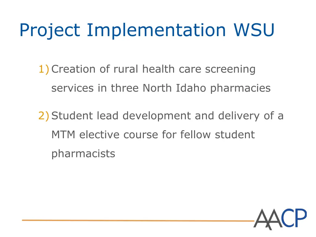 project implementation wsu