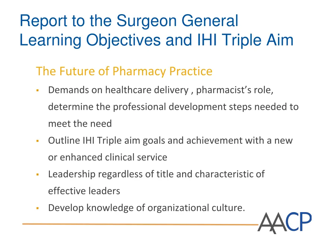 report to the surgeon general learning objectives