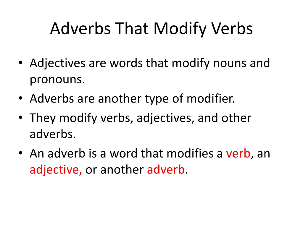 adverbs that modify verbs