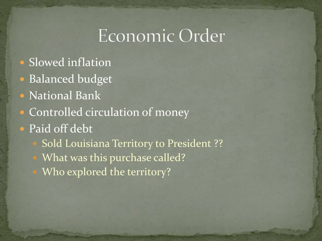 economic order