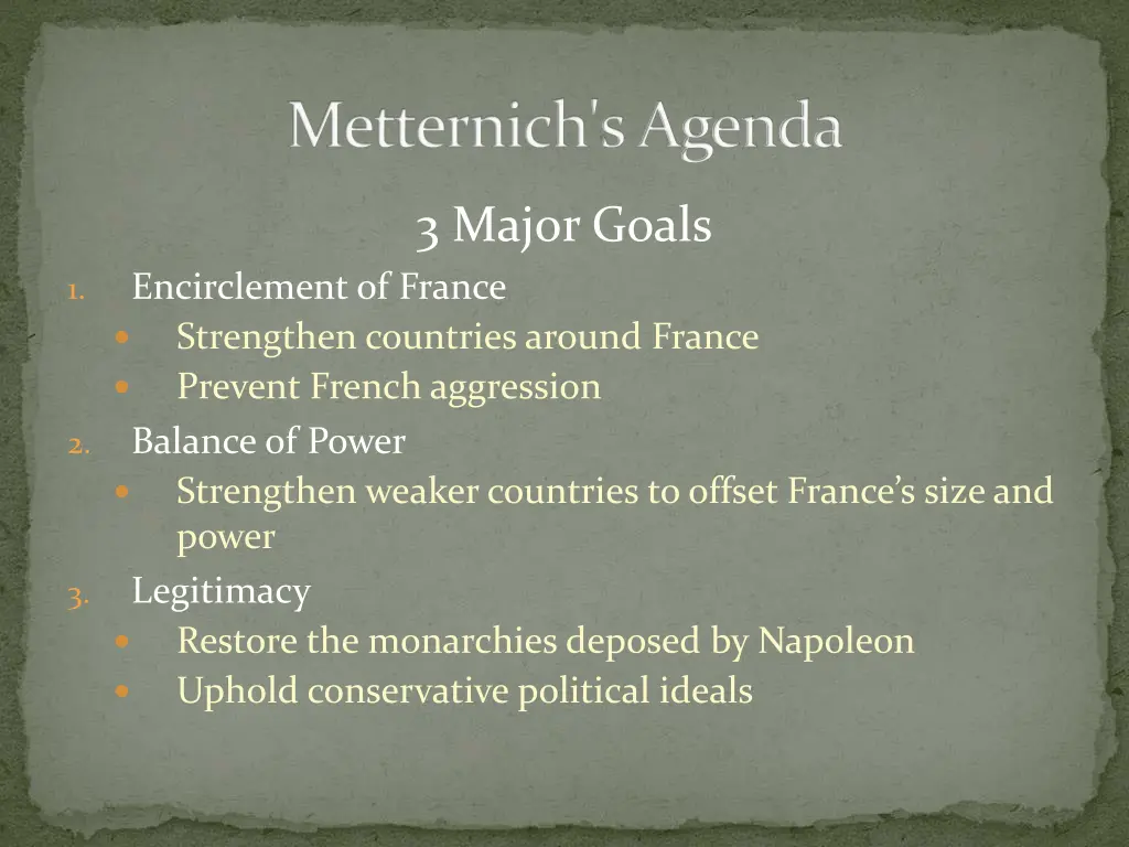 metternich s agenda