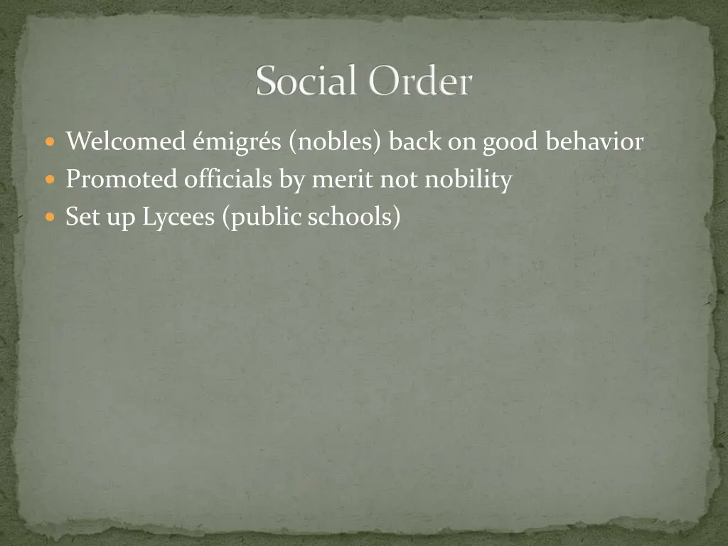 social order