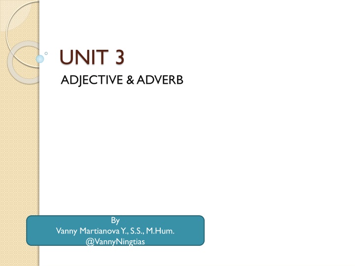 unit 3 adjective adverb