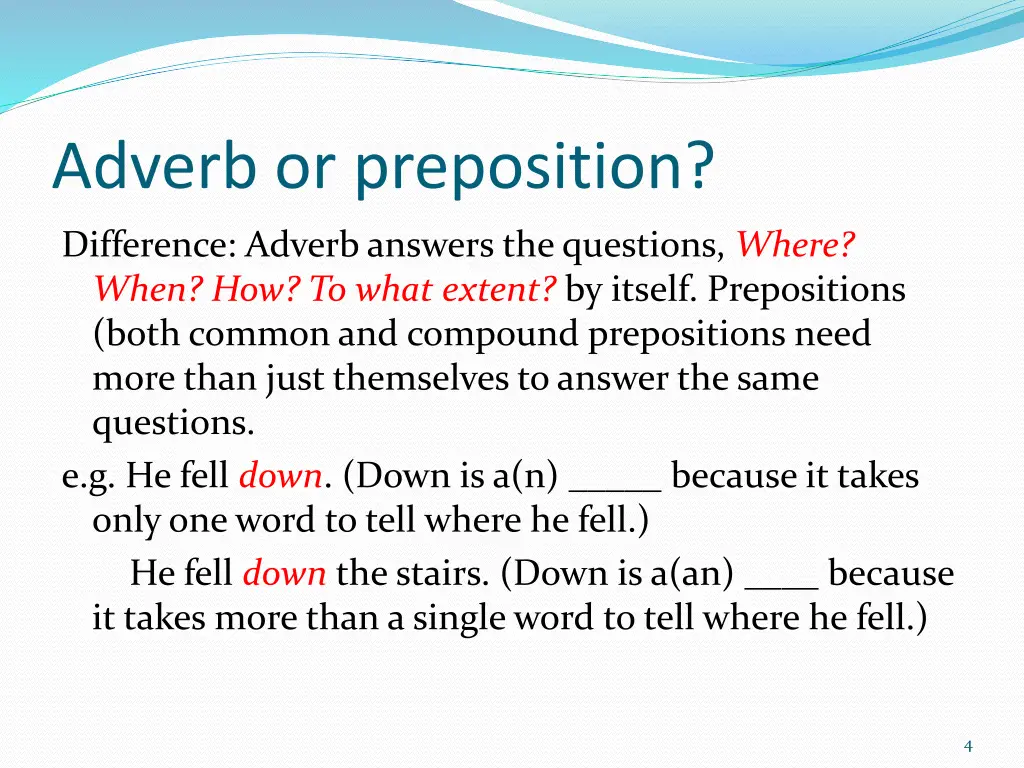 adverb or preposition