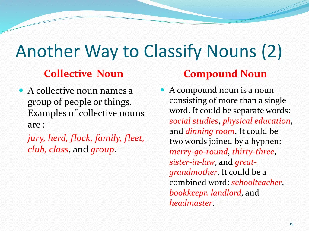 another way to classify nouns 2