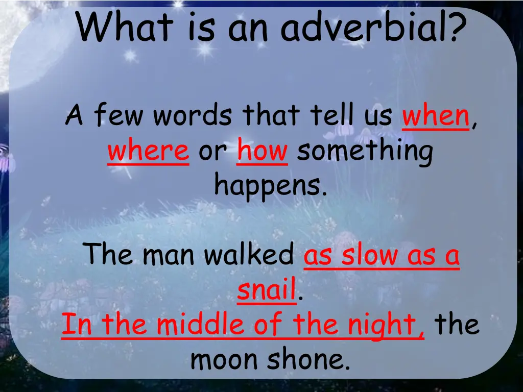 what is an adverbial 1