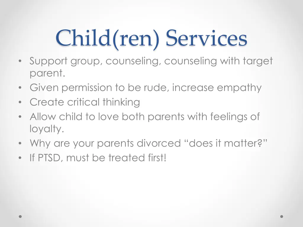 child ren services support group counseling