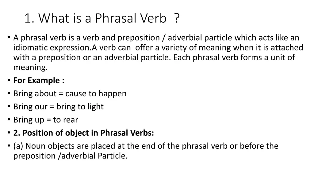 1 what is a phrasal verb