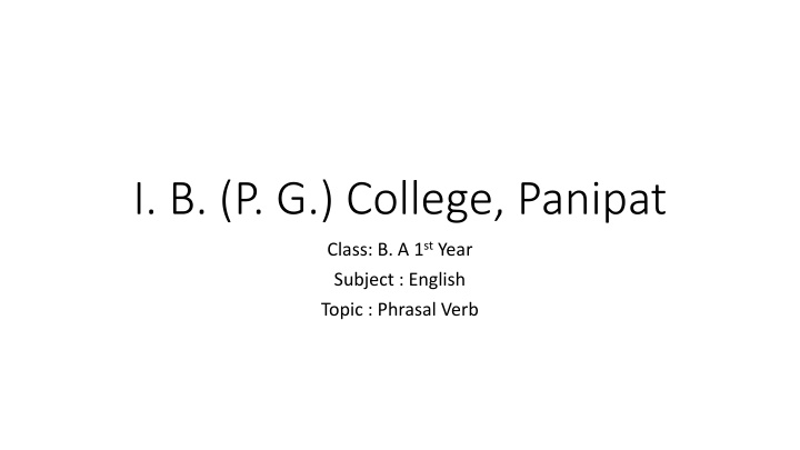 i b p g college panipat