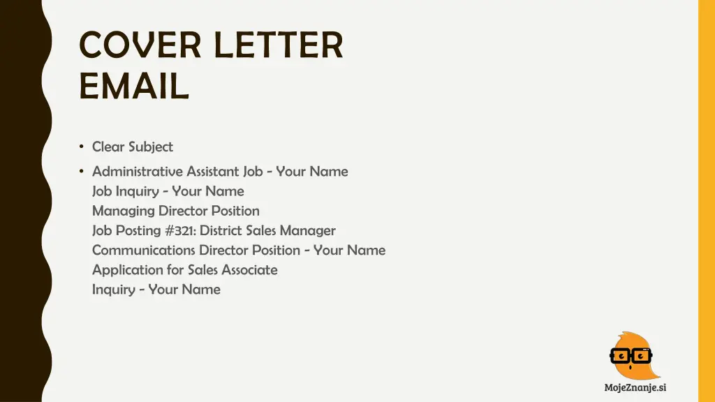 cover letter email