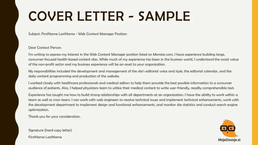 cover letter sample 1