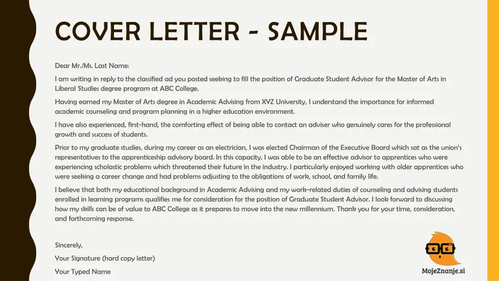 cover letter sample 2