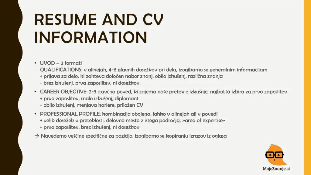 resume and cv information 1