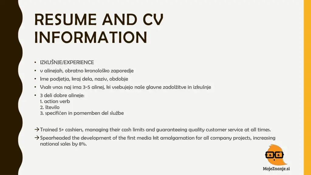 resume and cv information 2