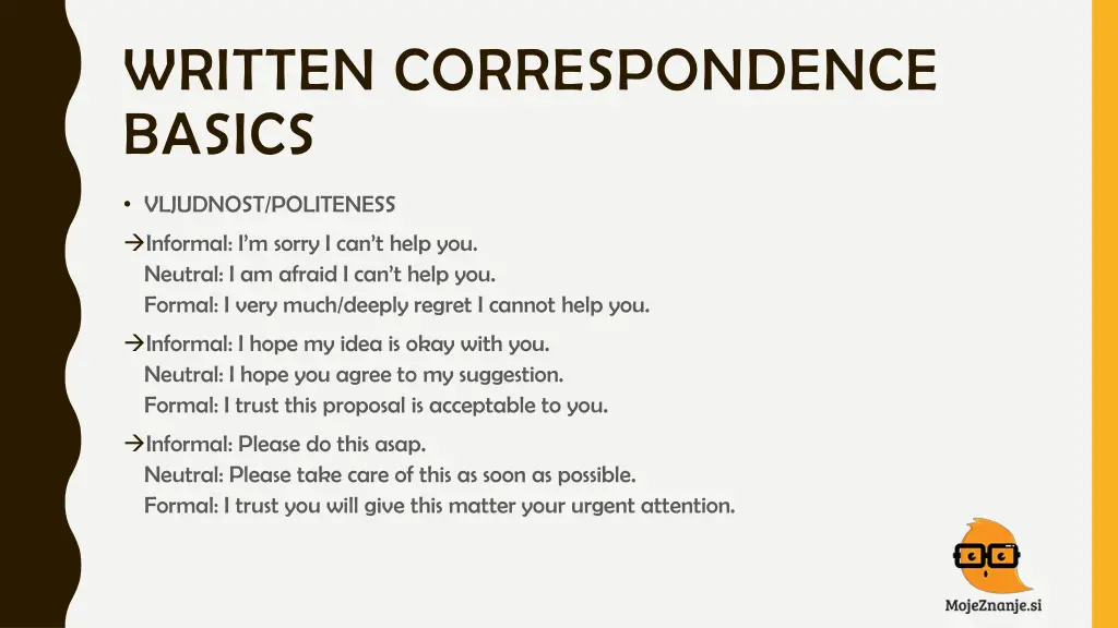 written correspondence basics 1