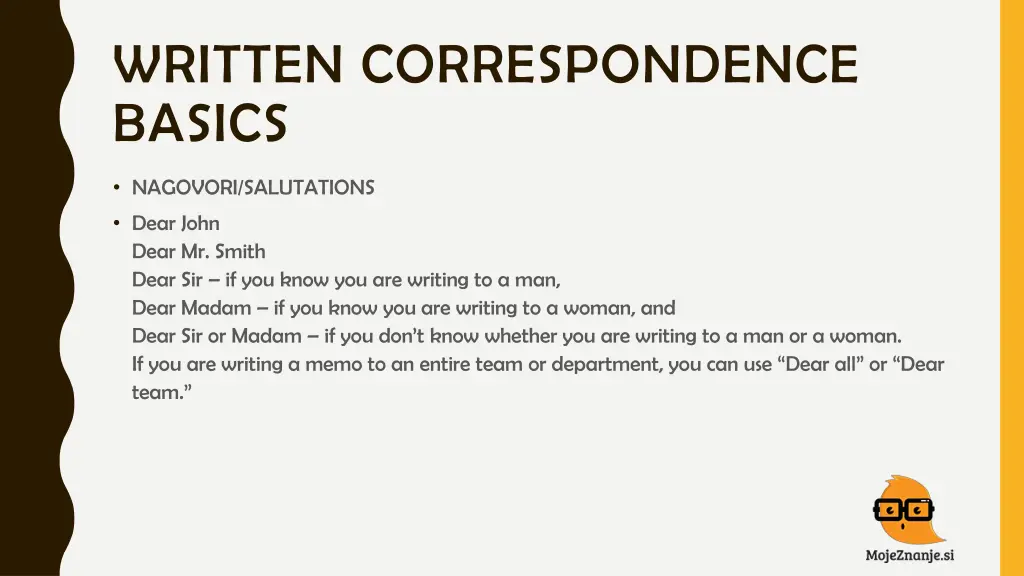 written correspondence basics 2