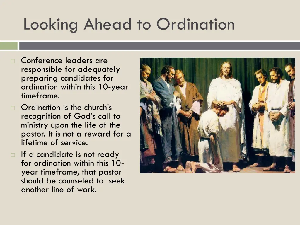 looking ahead to ordination