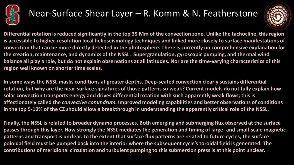 near surface shear layer r komm n featherstone